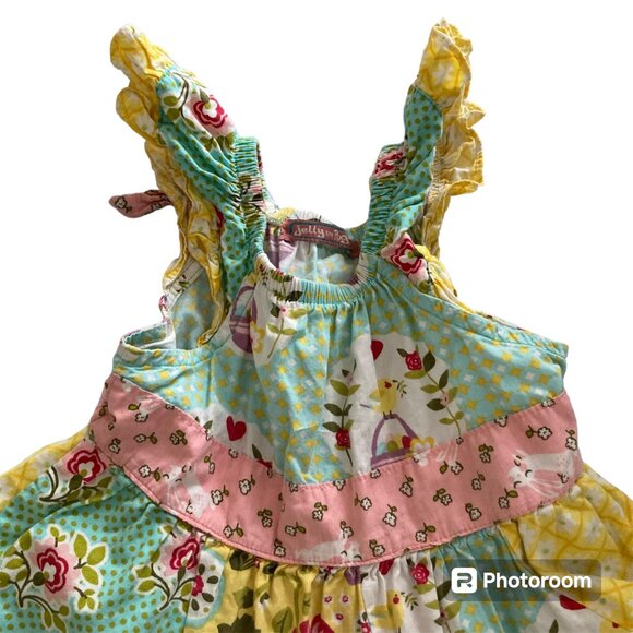Jelly The Pug Spring Easter Girls Twirl Dress Size 5 Adorable - Picture 8 of 10